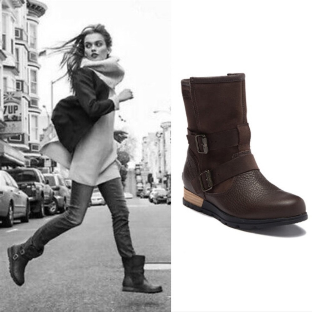 Sorel major moto double strap suede boots